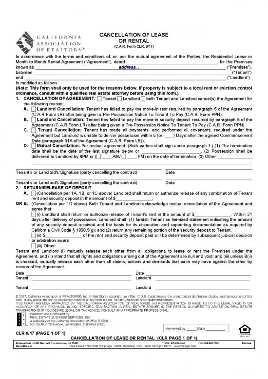 picture_Lease Agreement Template 48105 | Cancellation Of Lease Or Rent  617 Ts21717