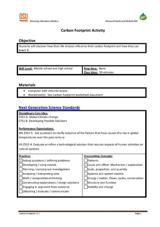 picture Objective Of Climate Change Pdf 49378 | Carbon Footprint Activity V3