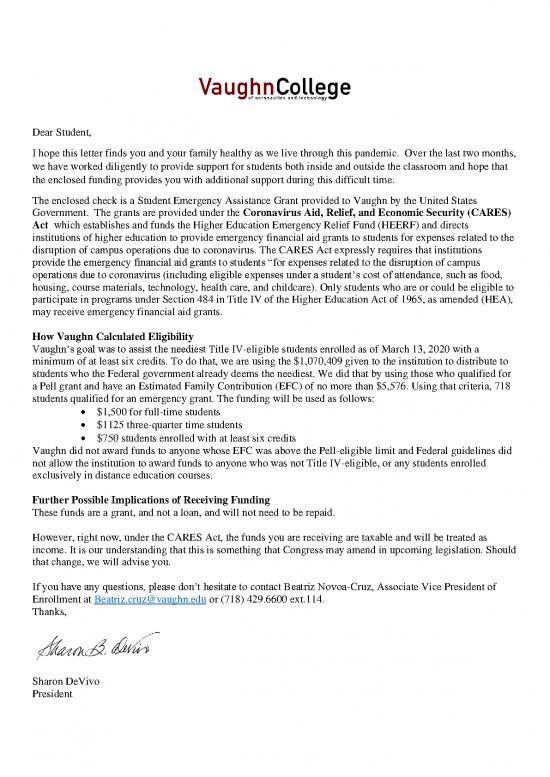 picture Letter Pdf 49285 | Cares Act Student Emergency Grant Letter