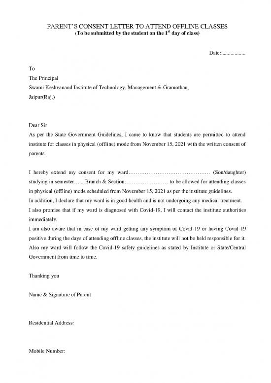 picture Consent Letter Parents 49132 | Consent Letter