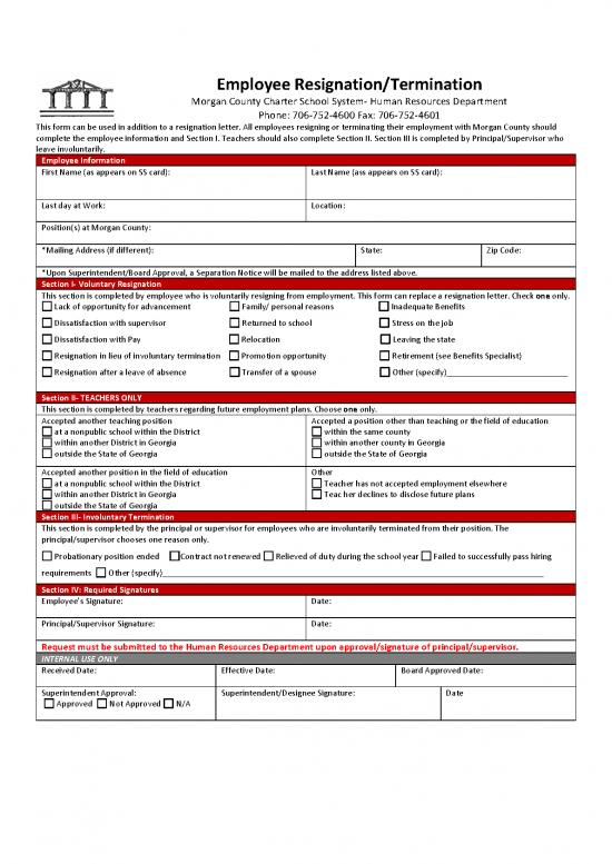 picture Letter Pdf 48911 | Employee Resignation Termination