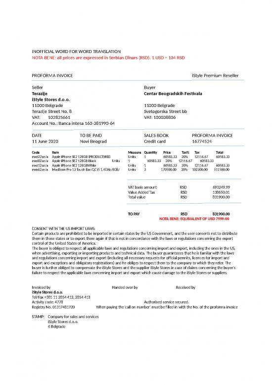 picture1_Invoice Template Word 47222 | Inofficial Translation   Proforma Invoice 1