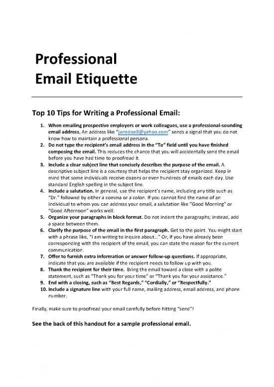 Email Writing Format Pdf 48796 | Kcws Professional Email Etiquette