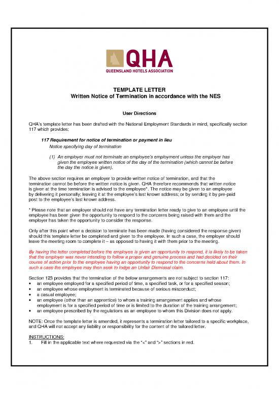 picture_Letter Pdf 48097 | Letter Template Termination Notice In Lines With The Nes