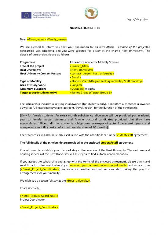picture Scholarship Application Letter Sample Pdf 49070 | Model Student Staff Agreement Iafrica Final