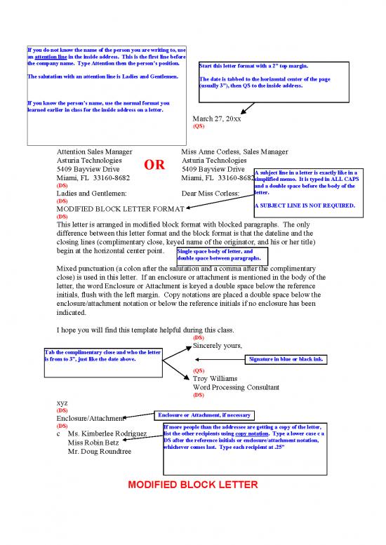 Letter Pdf 49298 | Modified Block Style Letter Format