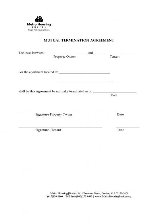 picture Termination Agreement Template 48889 | Mutual Termination Agreement Mrvp