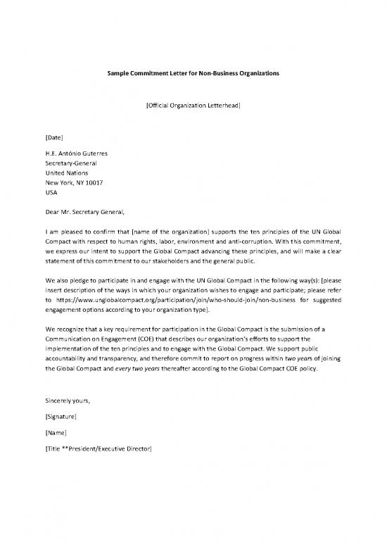 picture Letter Pdf 47661 | Non Business Commitment Letter