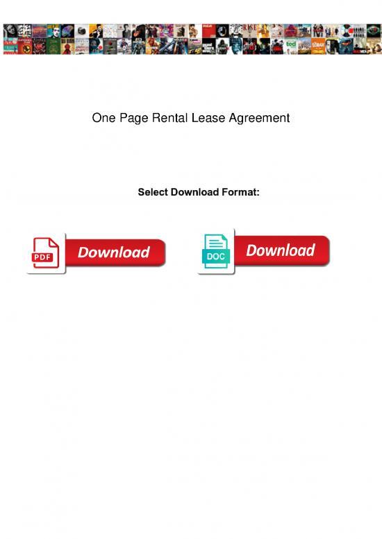 picture Lease Agreement Pdf 48260 | One Page Rental Lease Agreement