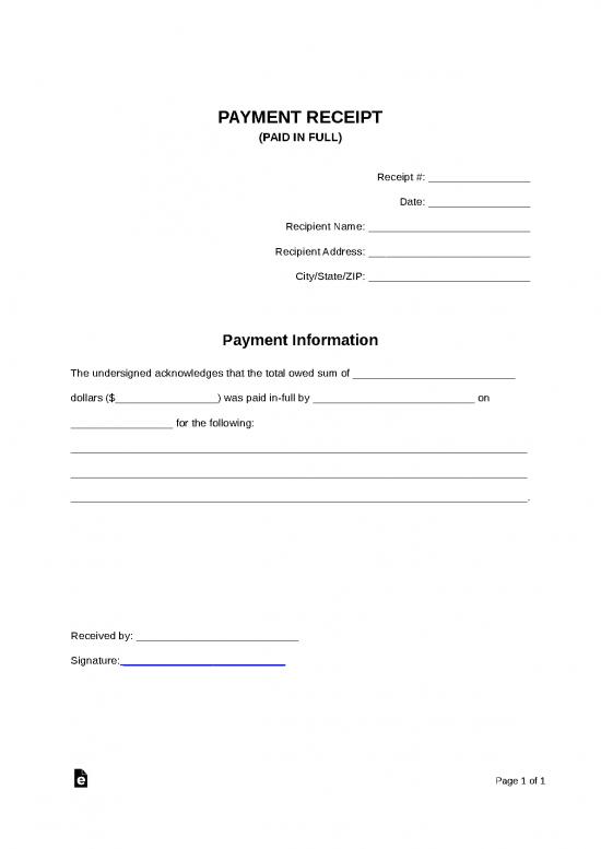 Free Receipt Template Word 47218 Paid In Full Receipt Template 6969