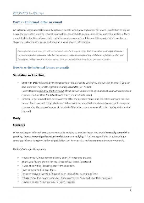 picture Letter Pdf 48059 | Part 2 Informal Letter Or Email 524cca