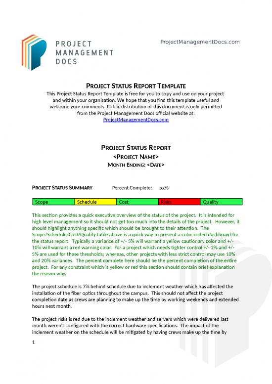picture1_Ms Word Report Templates Free Download 47170 | Project Status Report