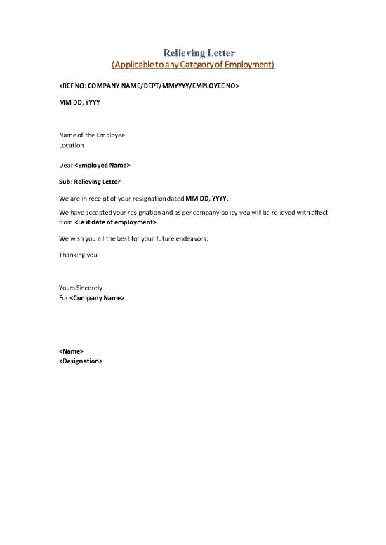 Letter Pdf 48377 Relieving Letter Template And Format