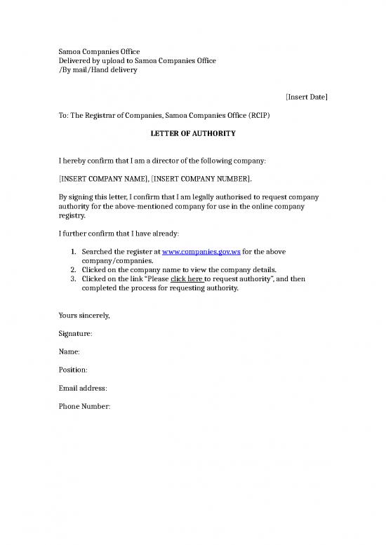picture Authority Letter Format Word 48458 | Request For Authority Letter Template Director
