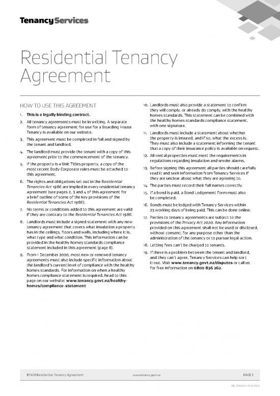 picture Agreement Contract Sample 48232 | Residential Tenancy Agreement