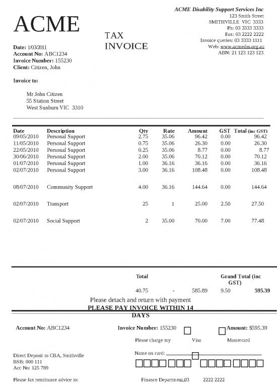 picture Invoice Template Word 47274 | Sample Invoice For Service Providers
