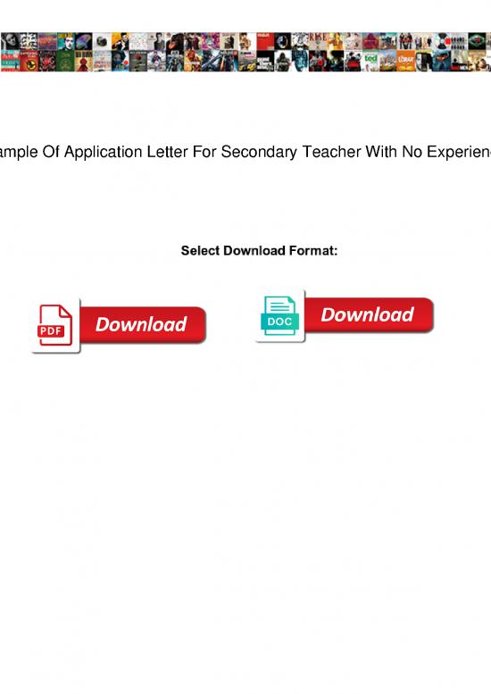 sample application letter for secondary teacher without experience