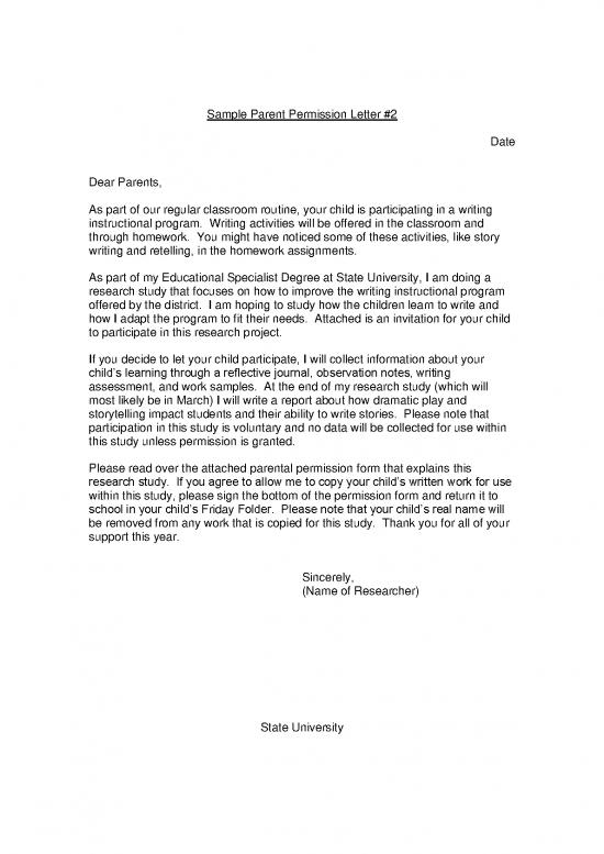 picture Letter Pdf 48643 | Sample Parent Permission Letter Eq