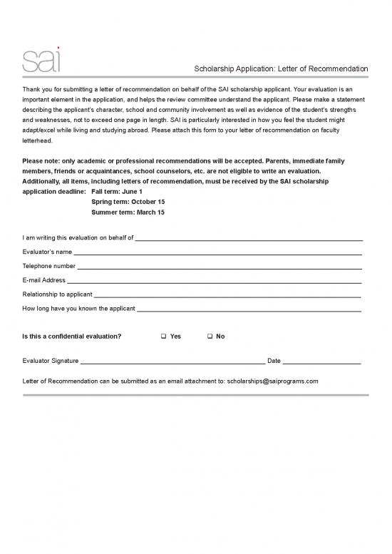 picture Scholarship Application Letter Sample Pdf 49080 | Scholarship Letter Of Recommendation 2017