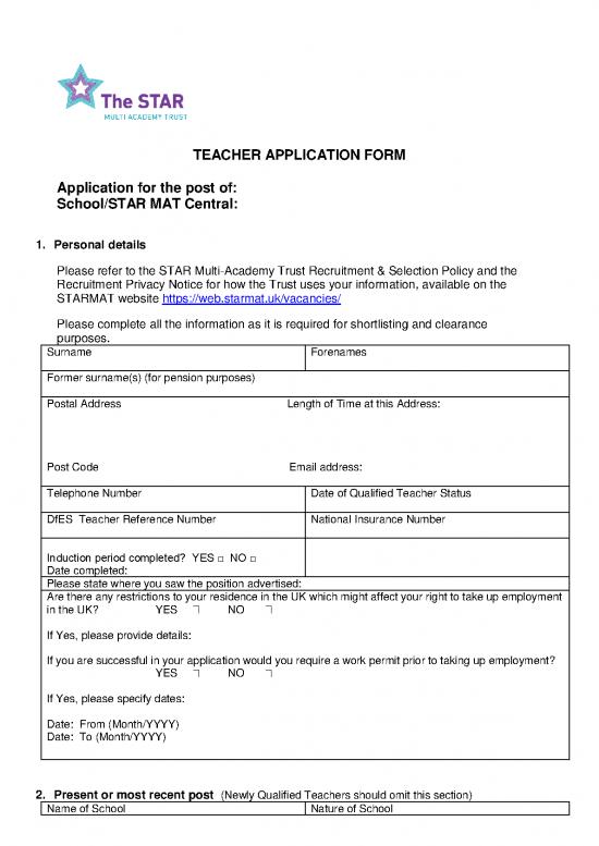 picture1_Application Format Pdf 48234 | Star Mat Teacher Application Form February 2022