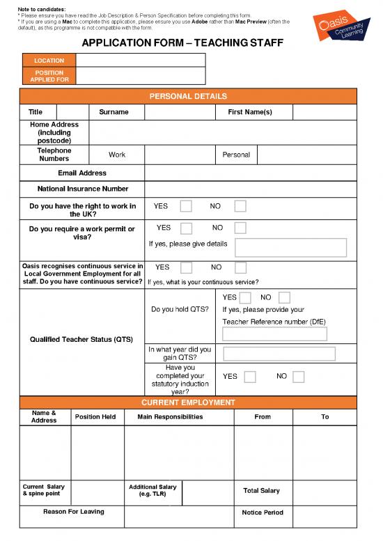 picture Application Format Pdf 48471 | Teacher Application Form