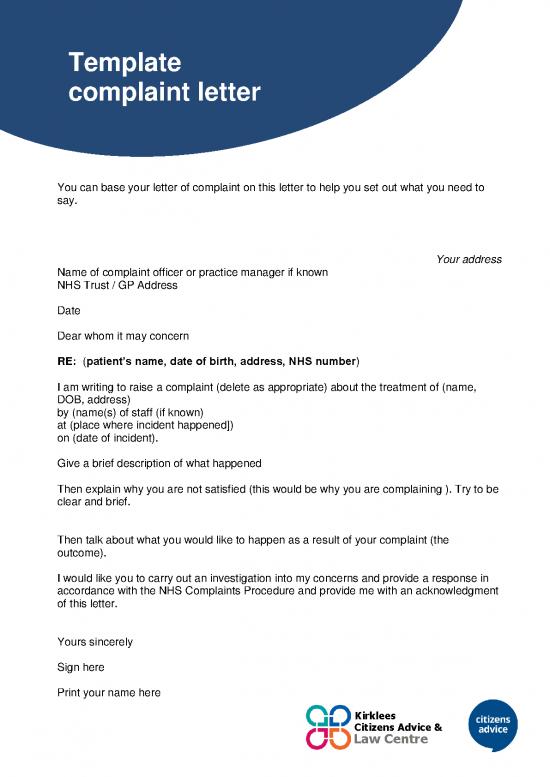 picture Letter Pdf 47903 | Template Complaints Letter