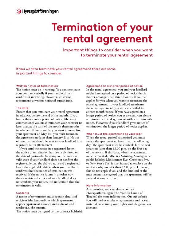 picture Termination Agreement Template 48709 | Uppsagning Av Hyreskontrakt Engelska