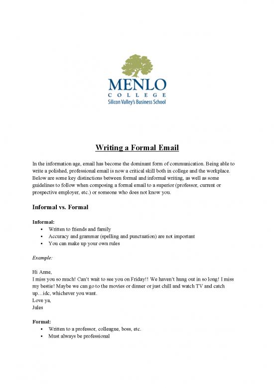 picture Email Writing Format Pdf 48887 | Writing A Formal Email