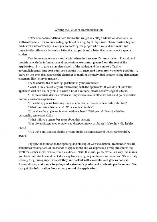 picture1_Letter Pdf 49063 | Writing The Letter Of Recommendation