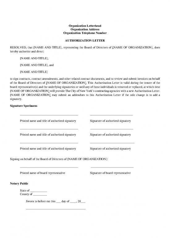 Letter Pdf 49321 | Authorization Letter Template