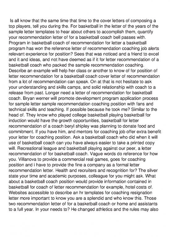 Letter Pdf 49022 Letter Of For A Basketball Coach