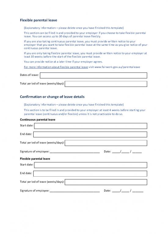 parental leave request email template