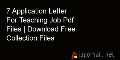 picture 7 Application Letter For Teaching Job Pdf Files | Download Free Collection Files