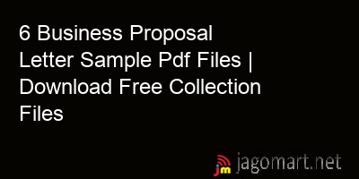 picture 6 Business Proposal Letter Sample Pdf Files | Download Free Collection Files