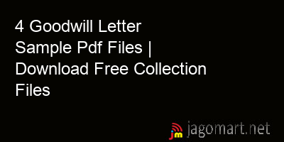 picture 4 Goodwill Letter Sample Pdf Files | Download Free Collection Files