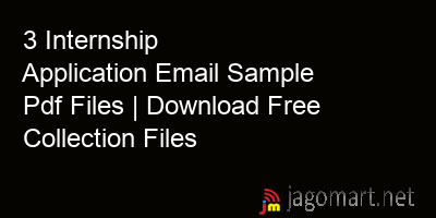 picture 3 Internship Application Email Sample Pdf Files | Download Free Collection Files