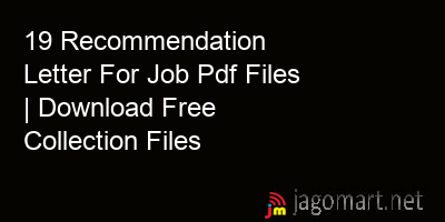 picture 19 Recommendation Letter For Job Pdf Files | Download Free Collection Files