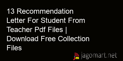 picture 13 Recommendation Letter For Student From Teacher Pdf Files | Download Free Collection Files
