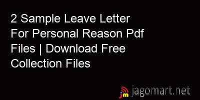 picture 2 Sample Leave Letter For Personal Reason Pdf Files | Download Free Collection Files
