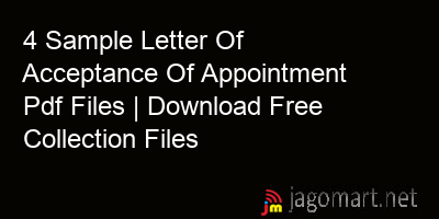 picture 4 Sample Letter Of Acceptance Of Appointment Pdf Files | Download Free Collection Files