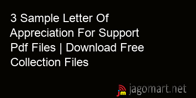 picture 3 Sample Letter Of Appreciation For Support Pdf Files | Download Free Collection Files