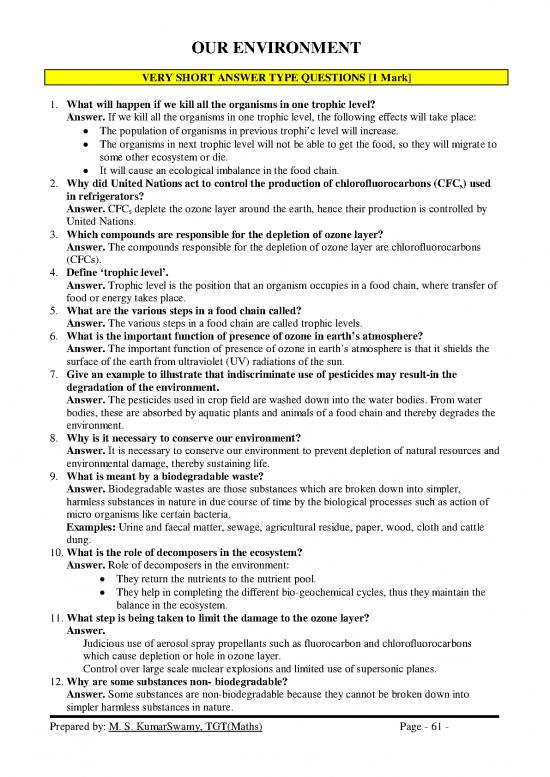 picture Environment And Ecosystem Pdf 49838 | 05 Our Environment Chapter Wise Important Questions