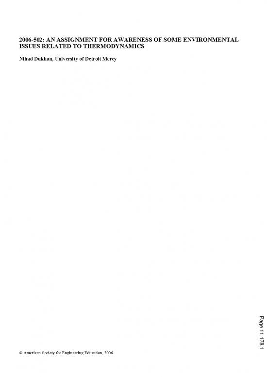 picture1_The Environment Pdf 50034 | An Assignment For Awareness Of Some Environmental Issues Related To Thermodynamics
