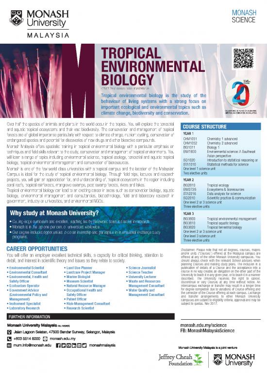 picture1_Global Environmental Change Pdf 50929 | Bachelor Of Science Tropical Environmental Biology 2018