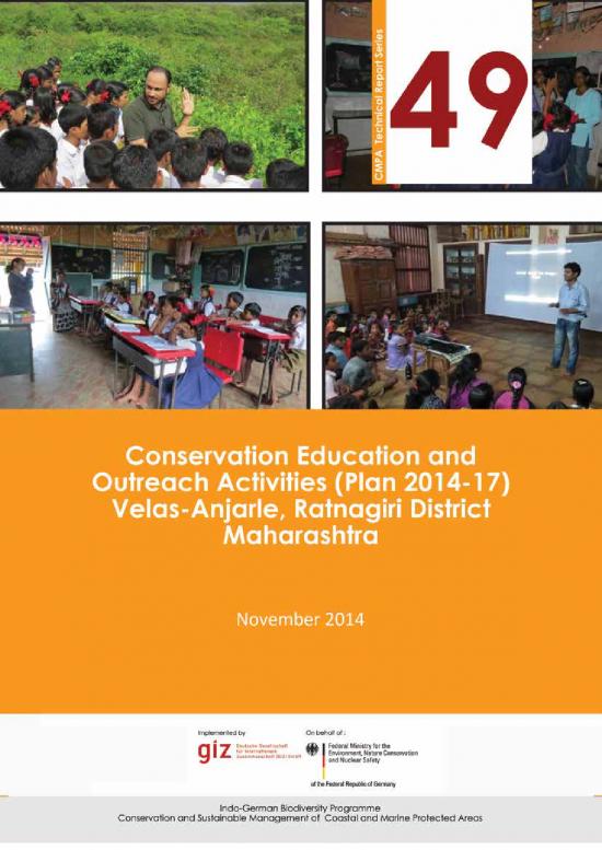 picture_The Environment Pdf 50201 | Cmpa Technical Report Series N  Conservation Education And Outreach Activities Plan 2014 17 Velas Anjarle Ratnagiri District Maharashtra