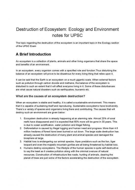 The Environment Pdf 49500 | Destruction Of Ecosystem Ecology And ...