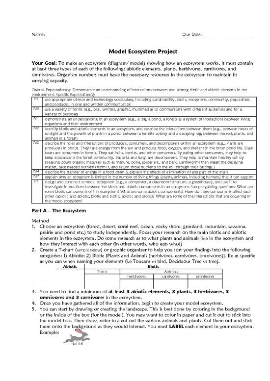 picture Project On Ecosystem Pdf 50497 | Ecosystem Project