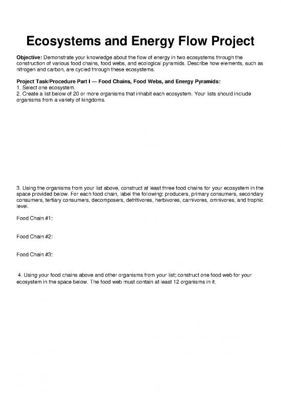 picture Project On Ecosystem Pdf 49879 | Ecosystems And Energy Flow Project