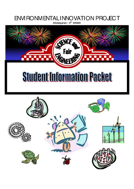 picture Environmental Science Pdf 50889 | Elem Student Information Packet   Environmental Innovation K 5 Revised