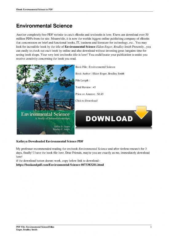 picture Research Pdf 49723 | Environmental Science By Eldon Enger Bradley Smith